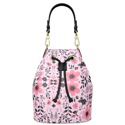 Bucket bag Nappa Leather pink flowers